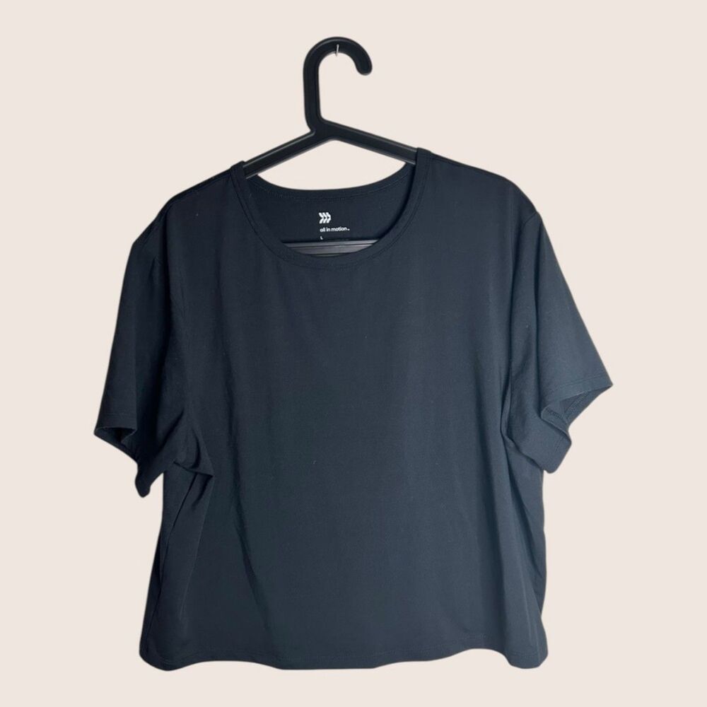 🖤 ALL IN MOTION ESSENTIAL CREWNECK SHORT SLEEVE TOP BLACK LARGE - Picture 6 of 8